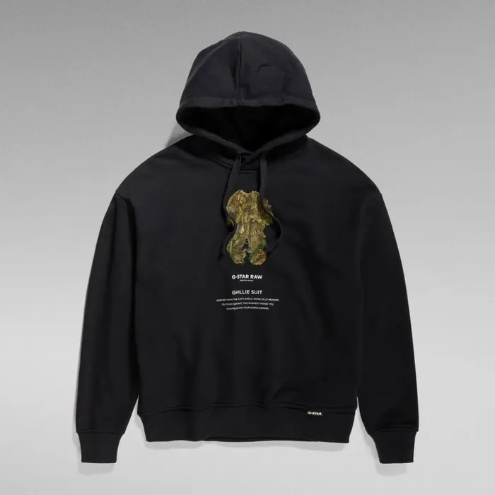 Sweatshirts and Hoodies Men GStar RAW Archive Hooded Loose Sweater Dk Black Ghillie Suit