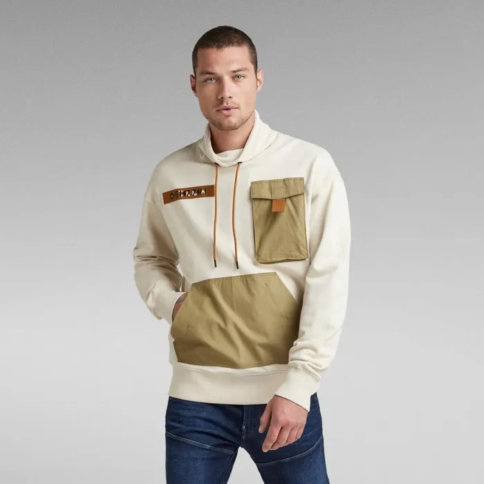 Sweatshirts and Hoodies Men GStar RAW Cargo Mock Sweater Dark Talc
