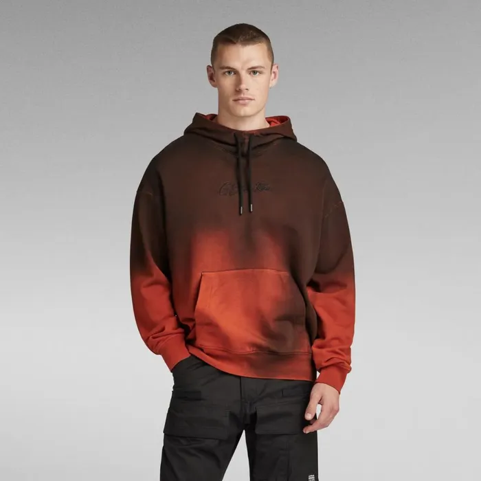 Sweatshirts and Hoodies Men GStar RAW Hand Sprayed Hooded Loose Sweater Rooibos Tea Sprayed Sweatshirts and Hoodies Men GStar RAW Hand Sprayed Hooded Loose Sweater Rooibos Tea Sprayed