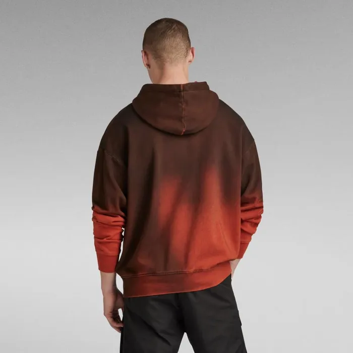 Sweatshirts and Hoodies Men GStar RAW Hand Sprayed Hooded Loose Sweater Rooibos Tea Sprayed