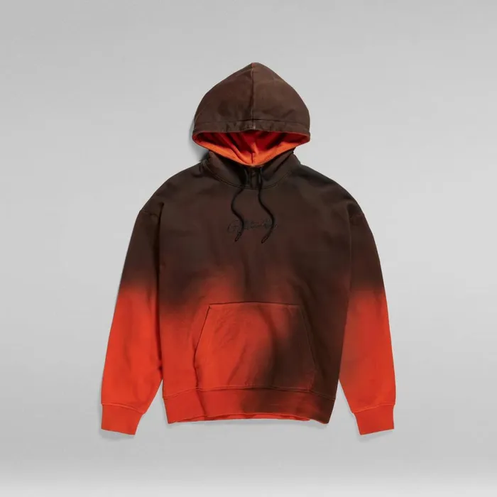 Sweatshirts and Hoodies Men GStar RAW Hand Sprayed Hooded Loose Sweater Rooibos Tea Sprayed