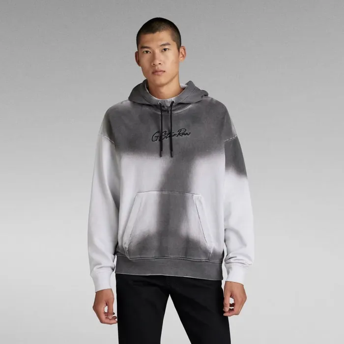 Sweatshirts and Hoodies Men GStar RAW Hand Sprayed Hooded Loose Sweater White Sprayed Sweatshirts and Hoodies Men GStar RAW Hand Sprayed Hooded Loose Sweater White Sprayed