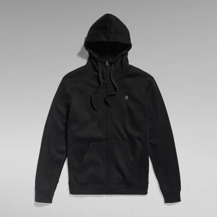 Sweatshirts and Hoodies Men GStar RAW Premium Core Hooded Zip Sweater Dark Black