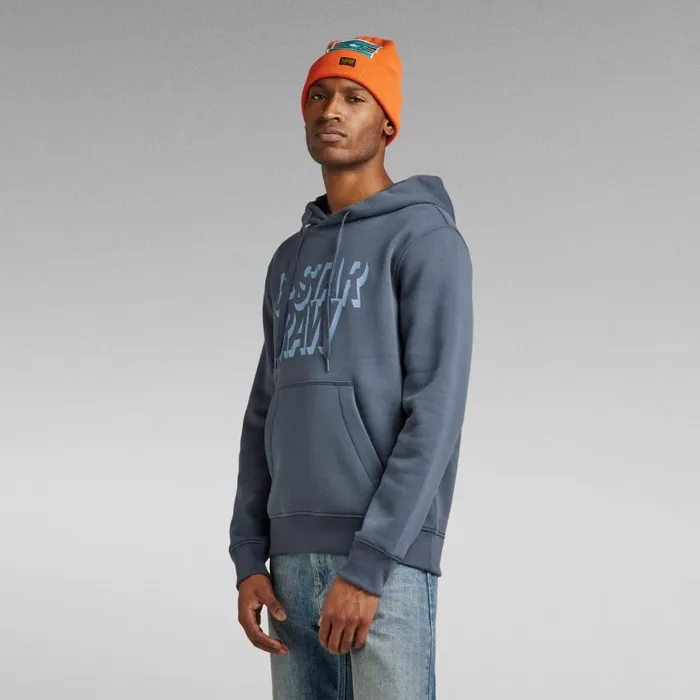 Sweatshirts and Hoodies Men GStar RAW Retro Shadow Graphic Hooded Sweater Fantem Blue