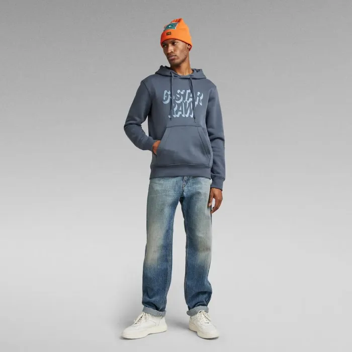Sweatshirts and Hoodies Men GStar RAW Retro Shadow Graphic Hooded Sweater Fantem Blue