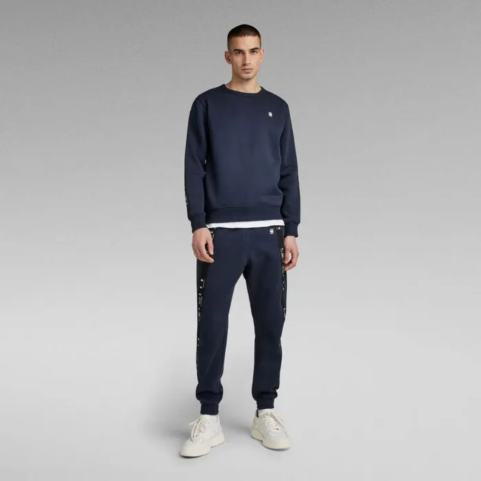 Sweatshirts and Hoodies Men GStar RAW Sport A Tape Crew Sweater Sartho Blue