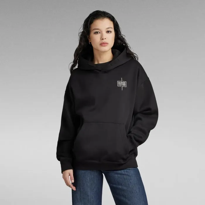 Sweatshirts and Hoodies Men GStar RAW Unisex Core Loose Hooded Sweater Dark Black