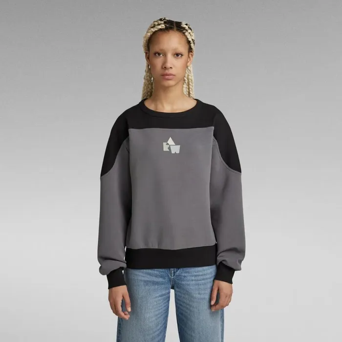 Sweatshirts and Hoodies Women GStar RAW Graphic Insert Sweater Granitedark Black Color Block Sweatshirts and Hoodies Women GStar RAW Graphic Insert Sweater Granitedark Black Color Block