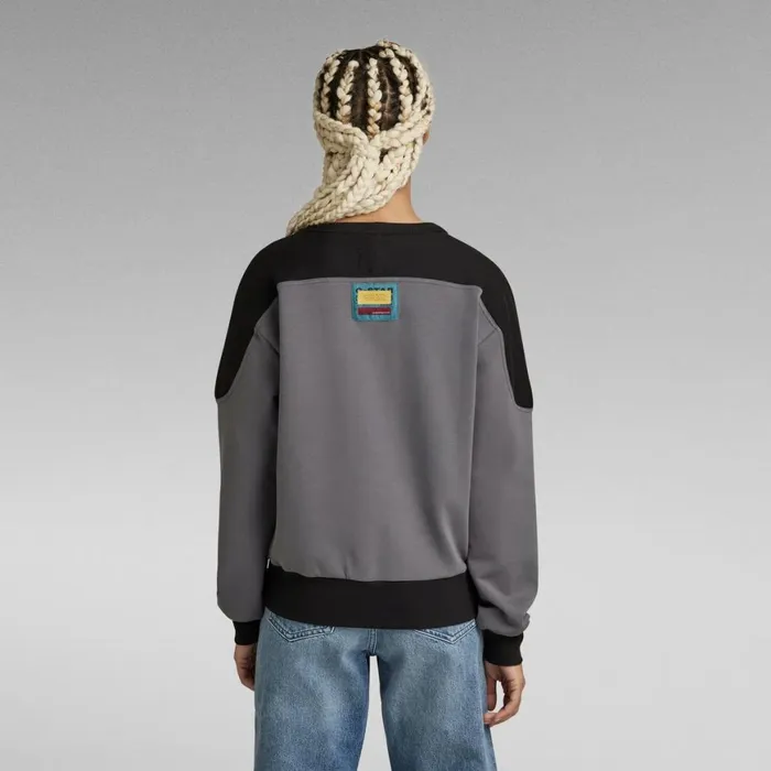 Sweatshirts and Hoodies Women GStar RAW Graphic Insert Sweater Granitedark Black Color Block
