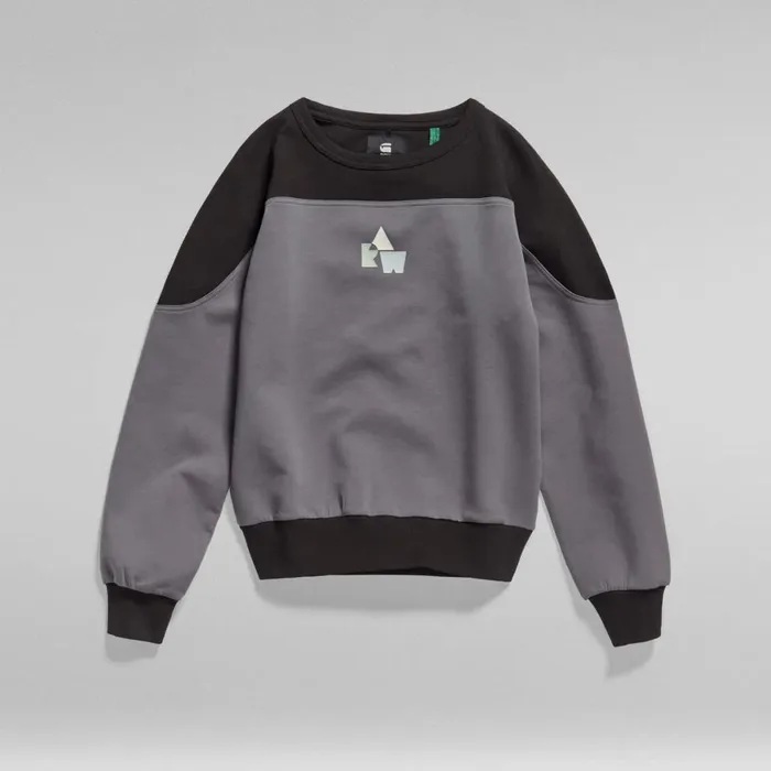 Sweatshirts and Hoodies Women GStar RAW Graphic Insert Sweater Granitedark Black Color Block