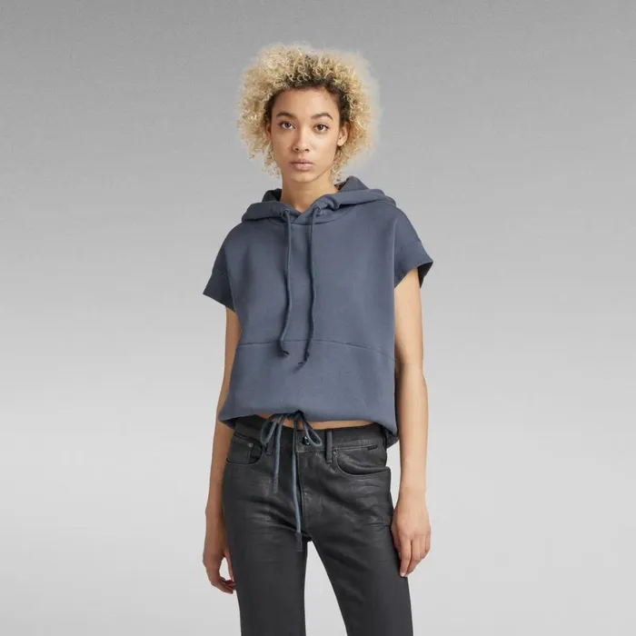 Sweatshirts and Hoodies Women GStar RAW Relaxed Short Sleeve Hoodie Fantem Blue Sweatshirts and Hoodies Women GStar RAW Relaxed Short Sleeve Hoodie Fantem Blue