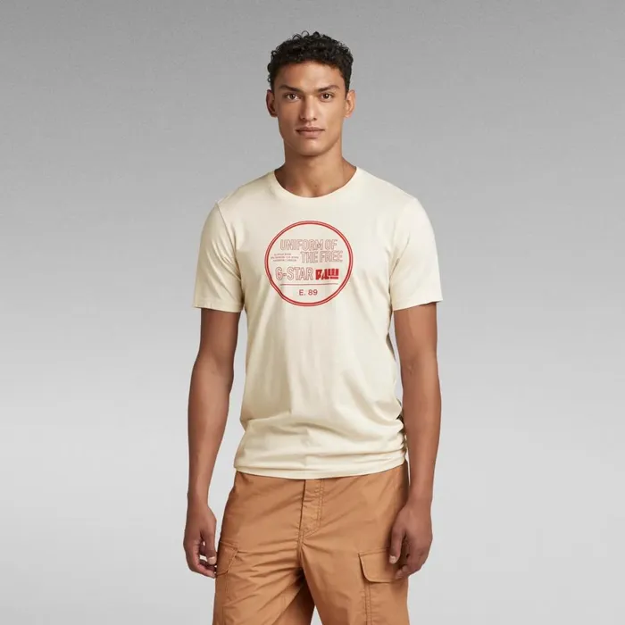 TShirts and Polos Men GStar RAW Chest Graphic Slim TShirt Ecru