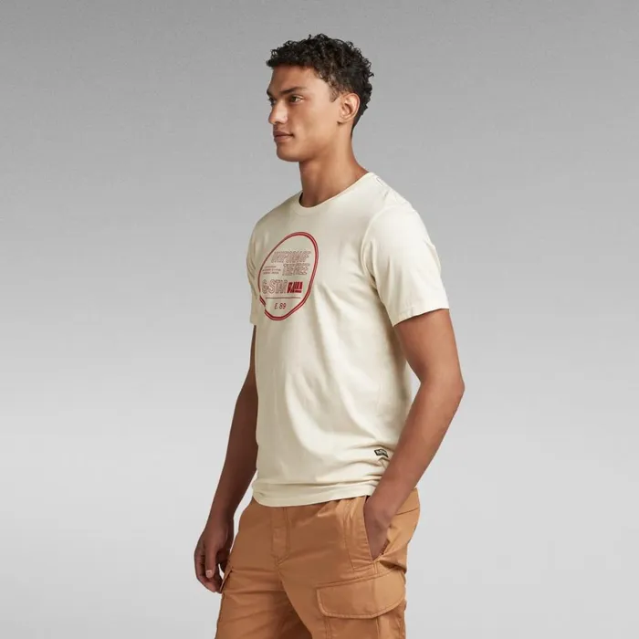 TShirts and Polos Men GStar RAW Chest Graphic Slim TShirt Ecru