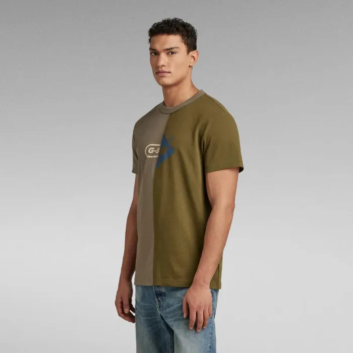 TShirts and Polos Men GStar RAW Cut and Sew Graphic TShirt Turfdark Olive