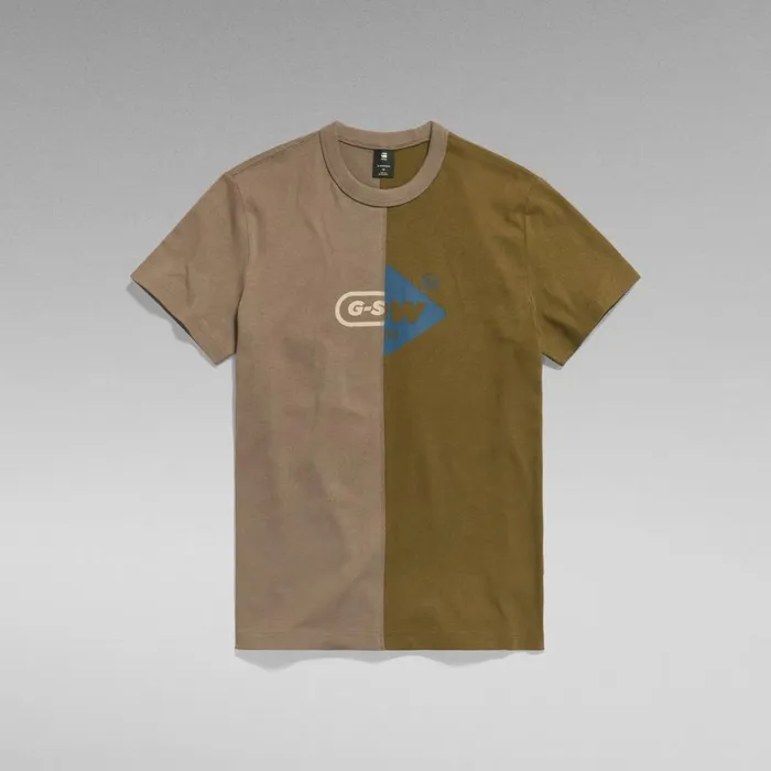 TShirts and Polos Men GStar RAW Cut and Sew Graphic TShirt Turfdark Olive