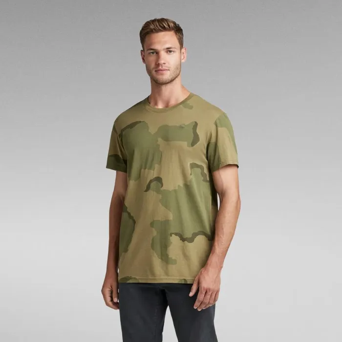 TShirts and Polos Men GStar RAW Desert Camo TShirt Smoke Olive Desert Camo