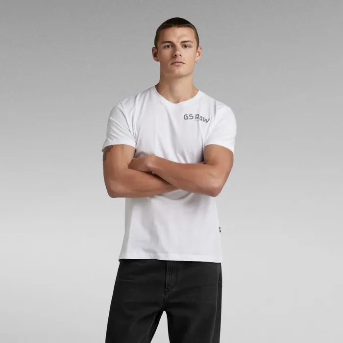 TShirts and Polos Men GStar RAW Graphic Ribbed TShirt White