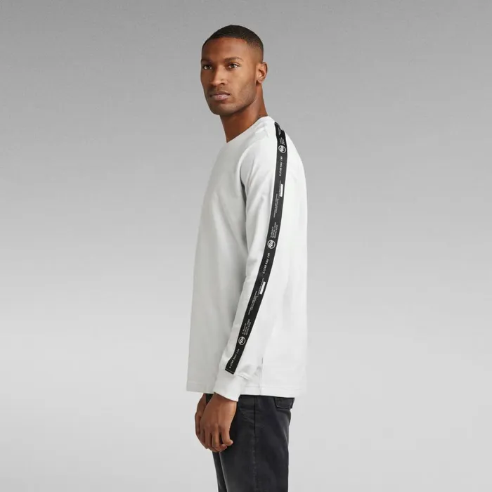 TShirts and Polos Men GStar RAW Lightweight Logo Tape Sweater Cool Grey