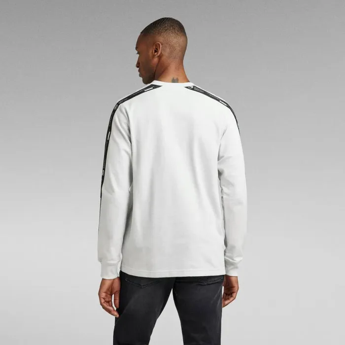 TShirts and Polos Men GStar RAW Lightweight Logo Tape Sweater Cool Grey