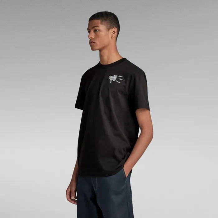 TShirts and Polos Men GStar RAW Megaphone Graphic TShirt Dark Black