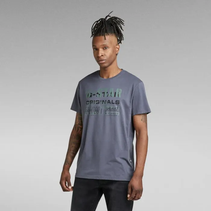 TShirts and Polos Men GStar RAW Stencil Originals TShirt Fantem Blue