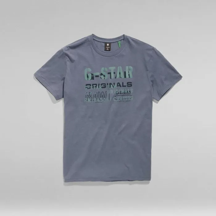 TShirts and Polos Men GStar RAW Stencil Originals TShirt Fantem Blue
