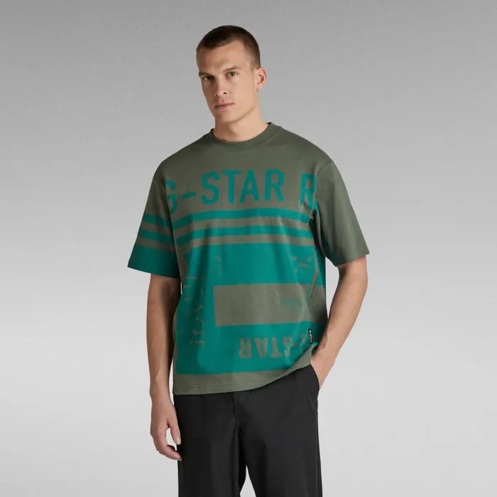 TShirts and Polos Men GStar RAW Unisex TShirt Scarf Graphic Boxy Light Hunter