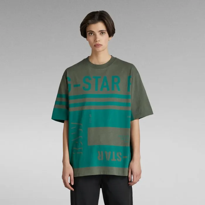 TShirts and Polos Men GStar RAW Unisex TShirt Scarf Graphic Boxy Light Hunter