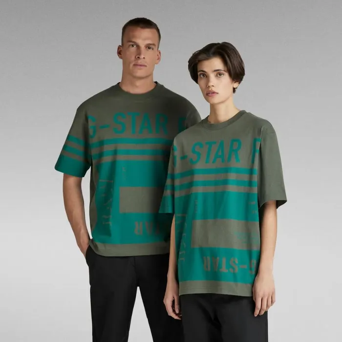 TShirts and Polos Men GStar RAW Unisex TShirt Scarf Graphic Boxy Light Hunter