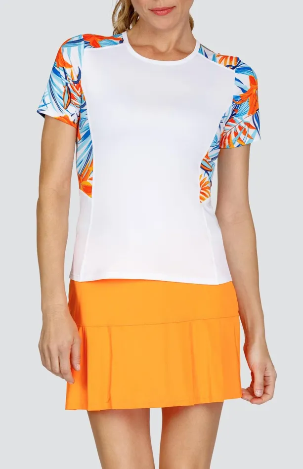 Tail Activewear Jolisa Top 8211 Mango Lilies 8211 FINAL SALE Women Short Sleeve Tail Activewear Jolisa Top 8211 Mango Lilies 8211 FINAL SALE Women Short Sleeve
