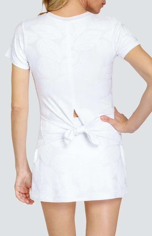 Tail Activewear Oriana Top 8211 Fading Leaves Chalk Women Short Sleeve