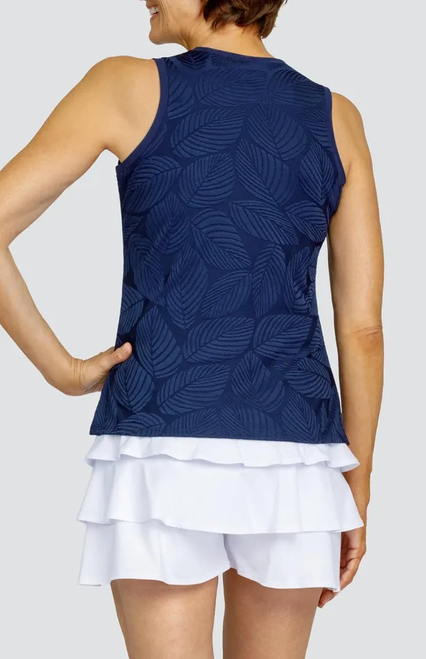 Tail Activewear Zeta Tank 8211 Fading Leaves Navy Women Tanks