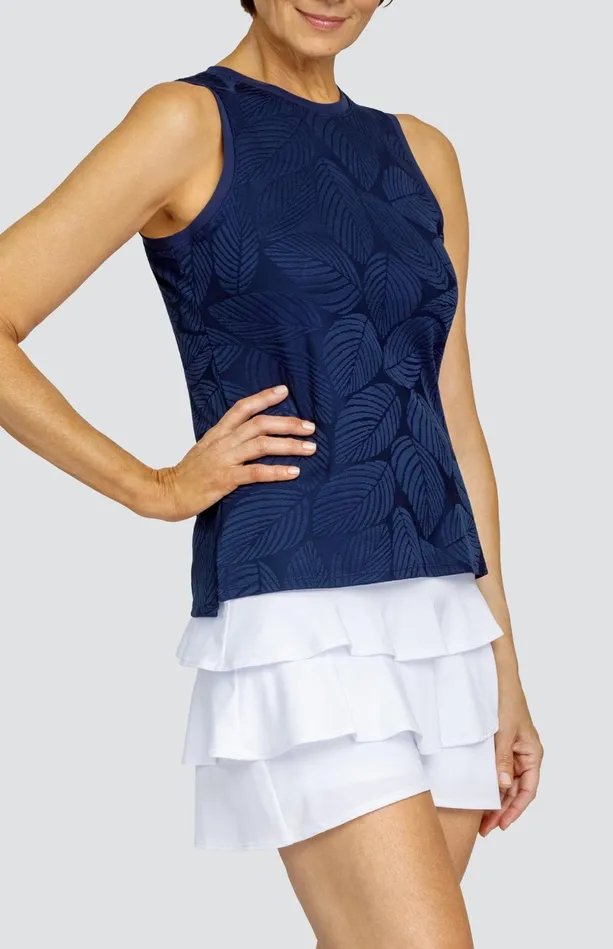 Tail Activewear Zeta Tank 8211 Fading Leaves Navy Women Tanks