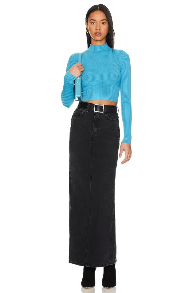 Taline Open Back Knit Top Ocean Blue Women Lovers and Friends Tops