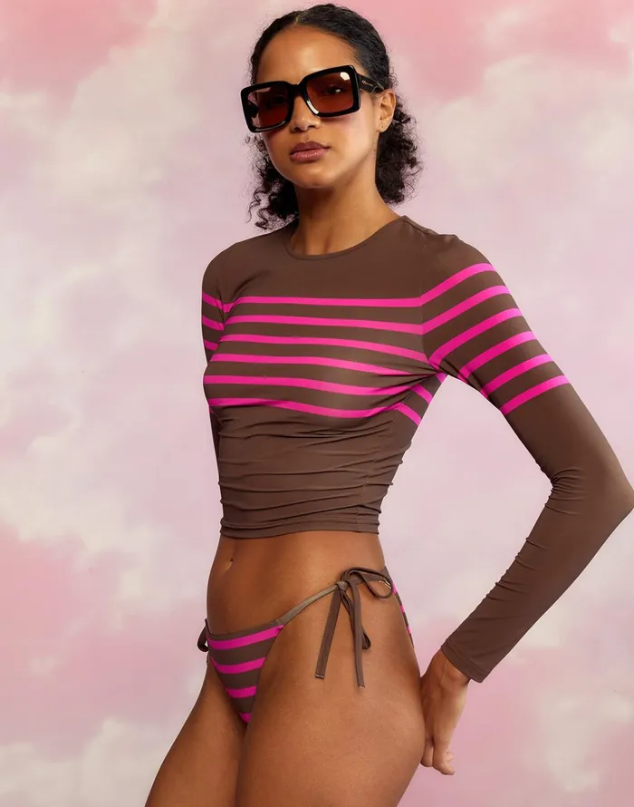 Taylor Rashguard 8211 Brwpnk Women Cynthia Rowley Surf and Swim