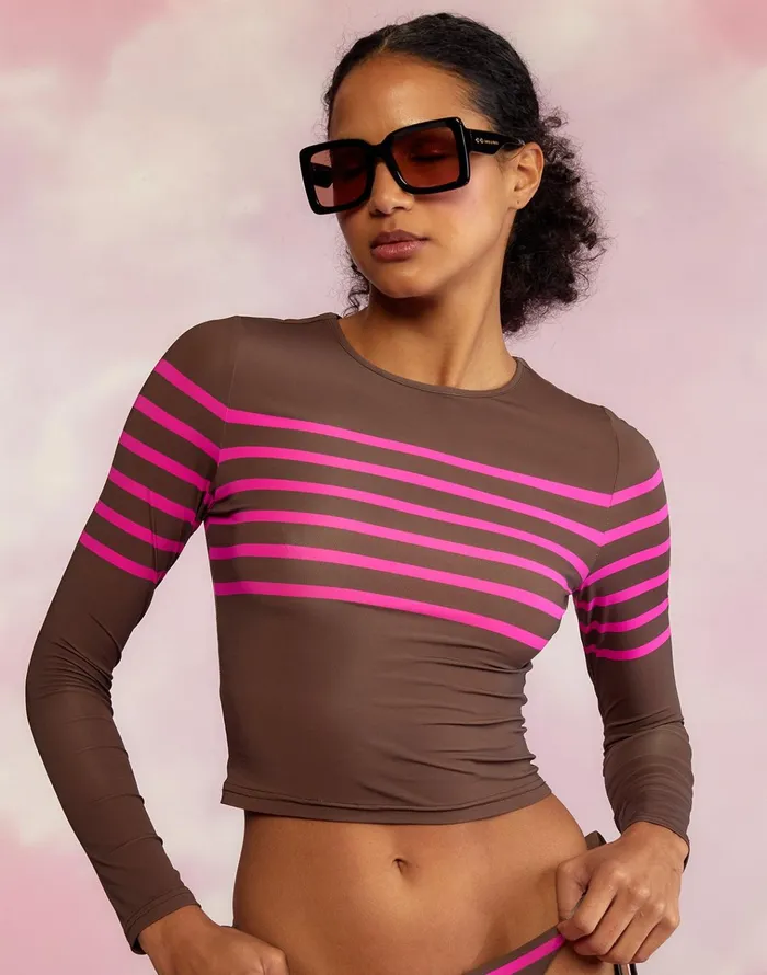 Taylor Rashguard 8211 Brwpnk Women Cynthia Rowley Surf and Swim