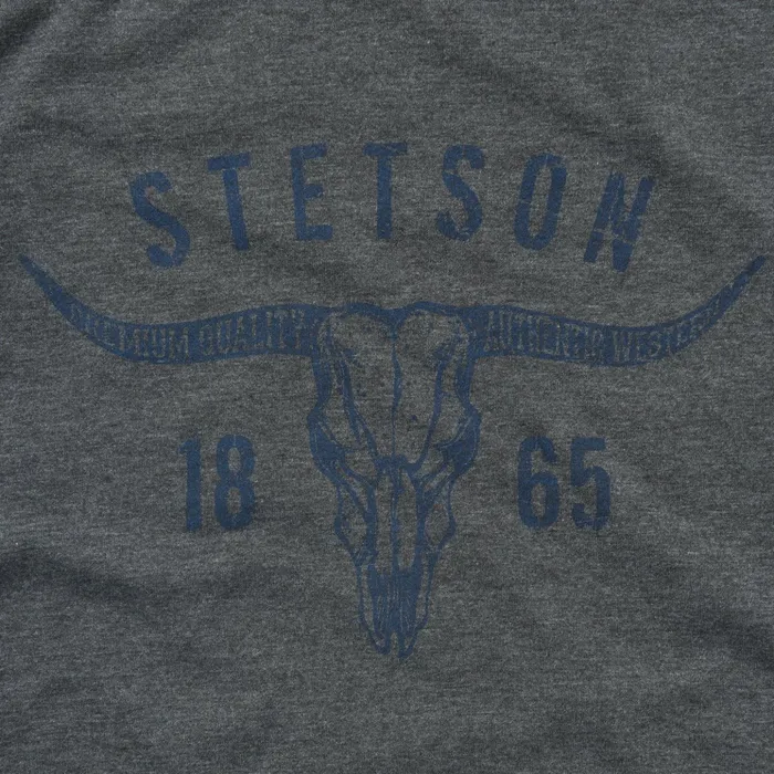 Tees Men Stetson Longhorn Graphic Tee Grey