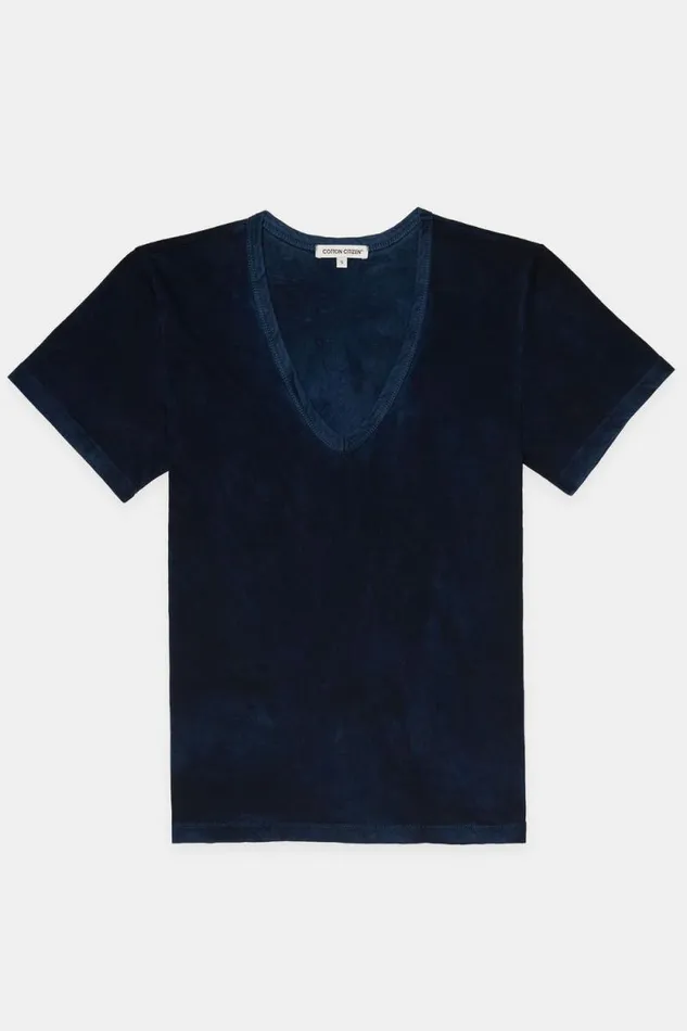 Tees Women COTTON CITIZEN Standard VNeck Tee Vintage Navy Tees Women COTTON CITIZEN Standard VNeck Tee Vintage Navy