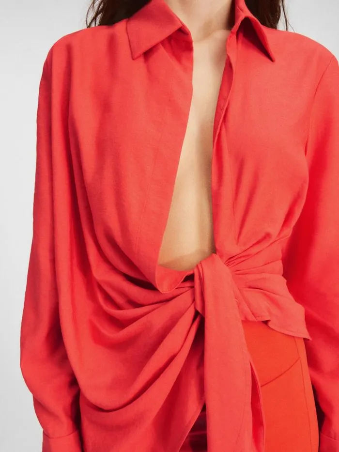 The Bahia Shirt Orange Women JACQUEMUS Tops and Shirts The Bahia Shirt Orange Women JACQUEMUS Tops and Shirts