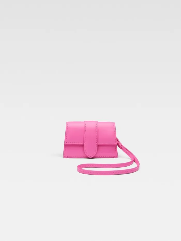 The Bambino Flap Case Neon Pink WomenMen JACQUEMUS Small Leather Goods