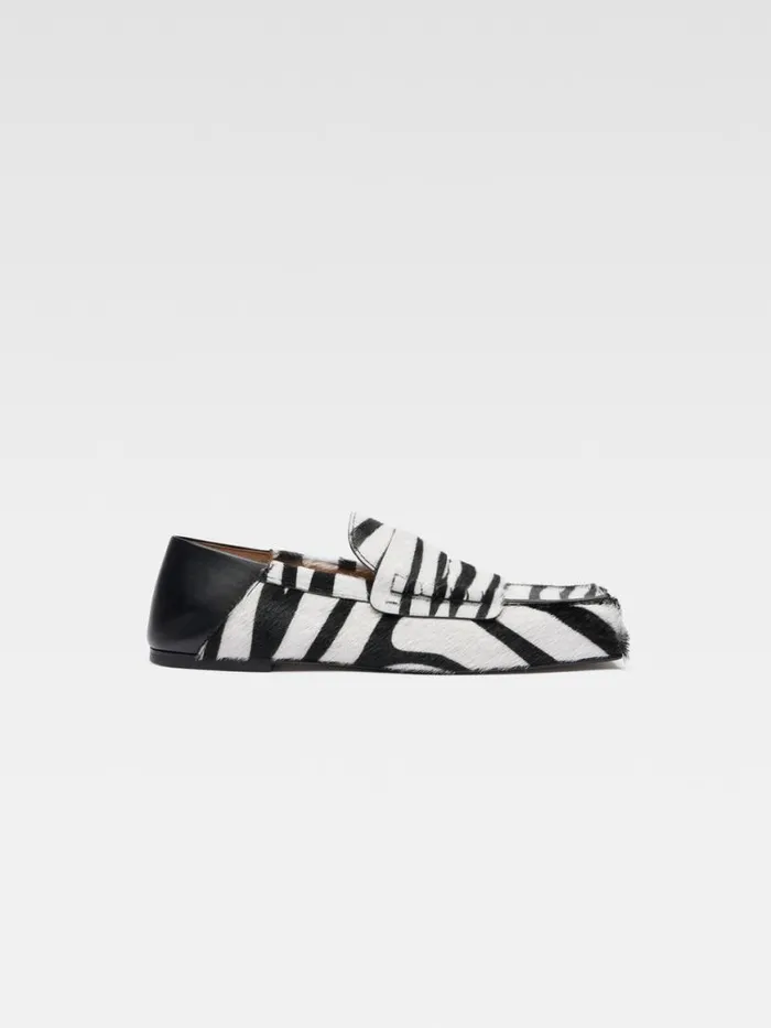 The Carr Loafers Black and White Zebra Women JACQUEMUS Shoes