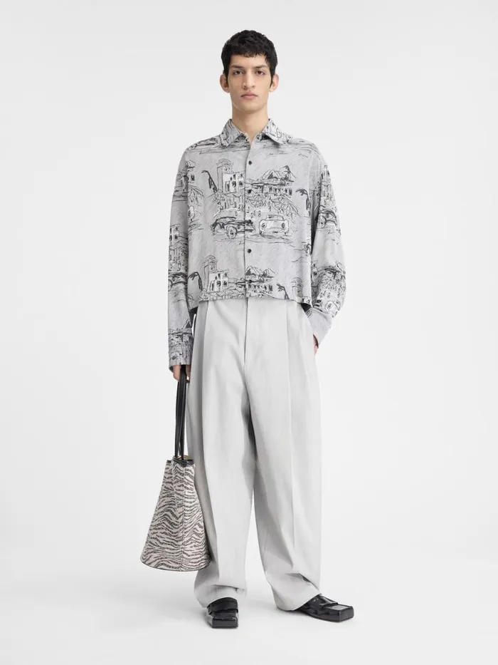 The Corto Shirt Jacquard Capri Cars Grey Men JACQUEMUS Shirts