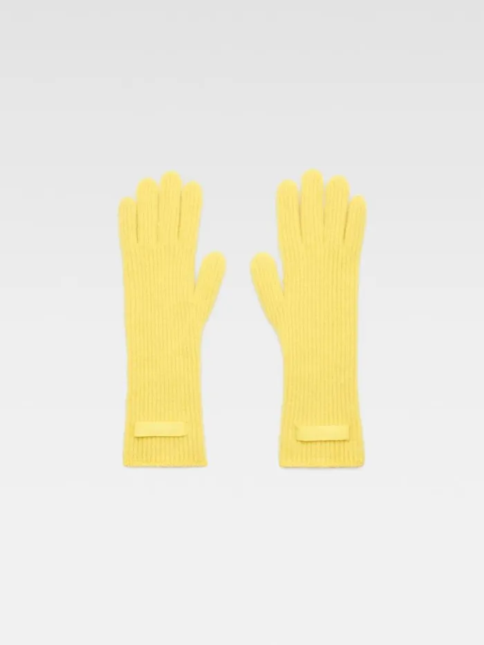 The Gros Grain Gloves Yellow WomenMen JACQUEMUS Scarves Beanies and Gloves
