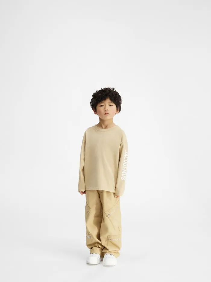 The Kids039 Longsleeve Tshirt Dark Beige WomenMen JACQUEMUS Tops