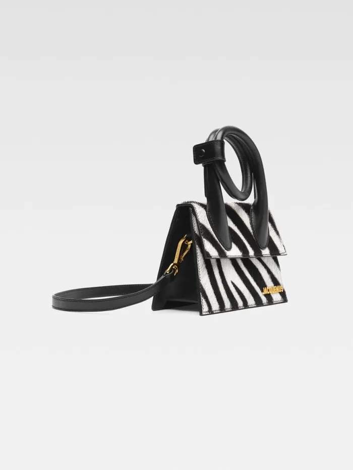The Knot Chiquito Black and White Zebra Women JACQUEMUS Crossbody and Handbags The Knot Chiquito Black and White Zebra Women JACQUEMUS Crossbody and Handbags