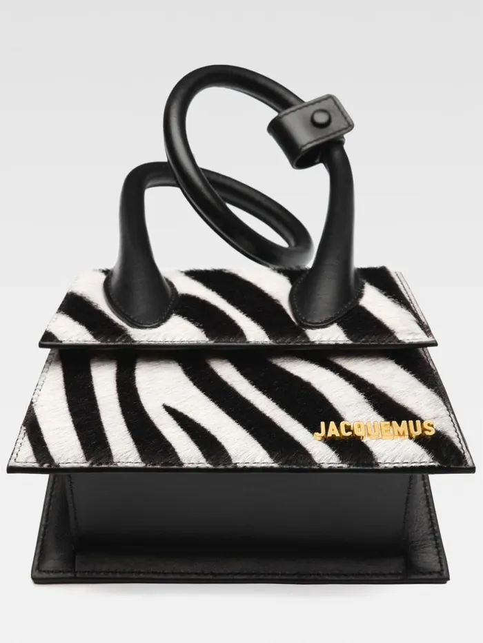 The Knot Chiquito Black and White Zebra Women JACQUEMUS Crossbody and Handbags The Knot Chiquito Black and White Zebra Women JACQUEMUS Crossbody and Handbags