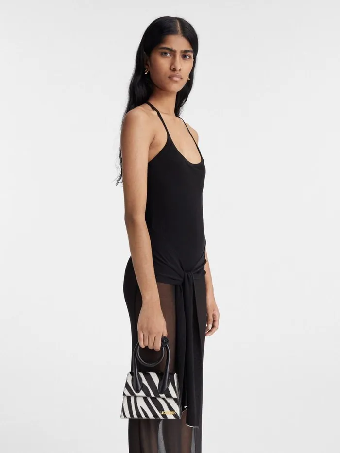 The Knot Chiquito Black and White Zebra Women JACQUEMUS Crossbody and Handbags The Knot Chiquito Black and White Zebra Women JACQUEMUS Crossbody and Handbags