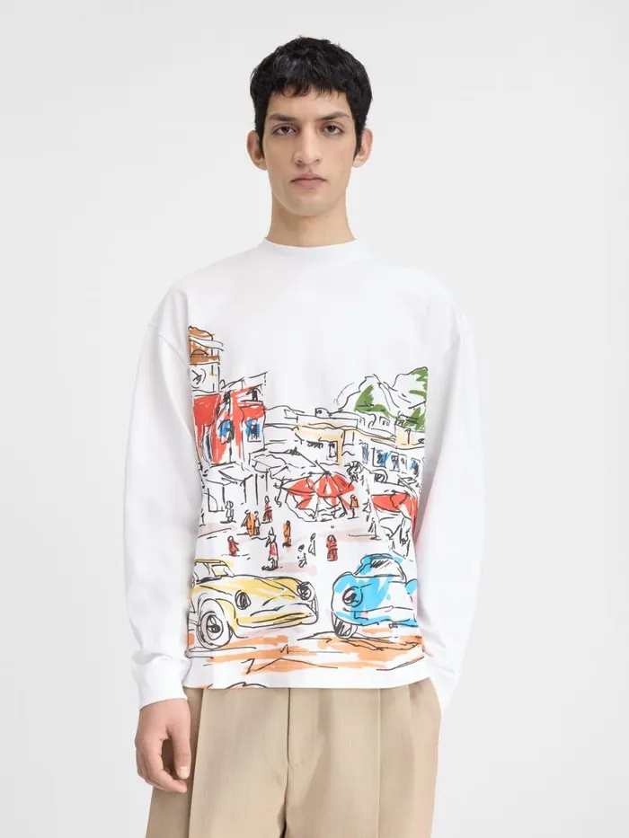 The Largo Longsleeve Tshirt Print Capri Cars White Men JACQUEMUS Tshirts