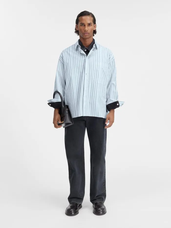The Longsleeve Shirt Print Blue Stripes Men JACQUEMUS Shirts