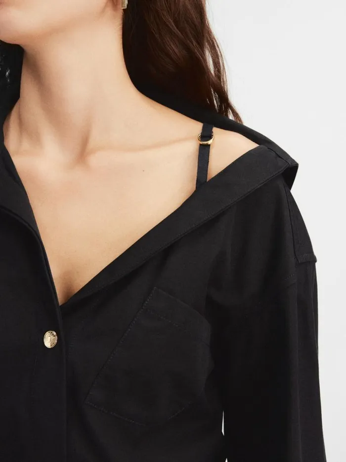 The Mini Shirt Dress Black Women JACQUEMUS Dresses and Skirts The Mini Shirt Dress Black Women JACQUEMUS Dresses and Skirts